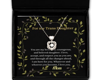 Necklace pendant gift for trans daughter, love, acceptance, family, affirmation
