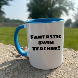 Fantastic swim teacher coffee mug from student, thank you gift swimming instructor, swim team gift from swimmer, appreciation, holiday gift