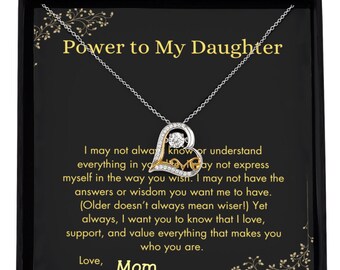 Necklace pendant gift for daughter, statement of understanding, support, love, acceptance, family, affirmation