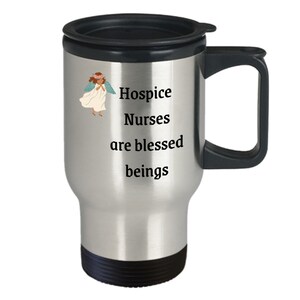 Hospice nurse appreciative travel mug spanish english bilingual