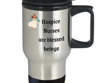 Tasse de voyage reconnaissante d'infirmière de soins palliatifs espagnol anglais bilingue