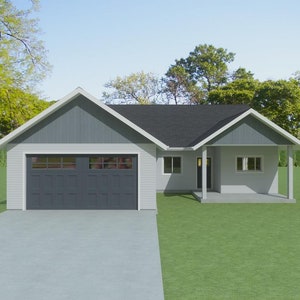 FDH1515R Floor Plan Set - 1515 sq ft / 3 Beds / 2 Baths / 2 Car Garage