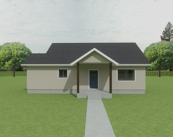 FDH1074R Floor Plan Set - 102 m² / 2 Schlafzimmer / 1 Bad / Ohne Garage