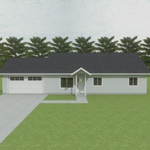 FDH1279 Floor Plan Set - 1279 sq ft / 3 Beds / 1 Bath / 2 Car Garage