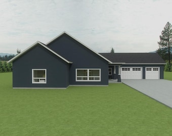 FDH3141 / 3141 quadratfuß / 4 Betten / 4 Bäder / Büro / 3 Auto Garage - Plan Set