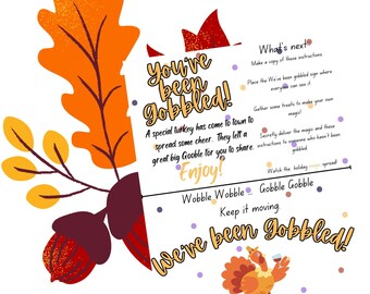 Printable You've been Mugged Gobbled Thanksgiving Game