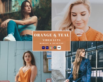 Teal and Orange Movie LUTs: Video Color Grading Presets (Digital Download)
