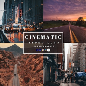 Cinematic Film LUTs Pack Color Grading, Cinematic Movie Filters, Cinematic Video Presets, Cinematic Video Color, Cinematic Tone Video,
