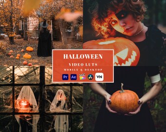 25+ Halloween Video LUTs Pack Color Grading | Movie Filters, Video Presets | Premiere Pro, After Effects, Final Cut Pro X, DaVinci Resolve