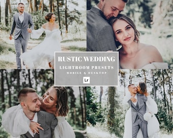 50 ajustes preestablecidos de Lightroom de boda rústica, ajustes preestablecidos móviles de Lightroom, filtro de Instagram, ajustes preestablecidos de escritorio, ajustes preestablecidos de Blogger rústico de boda de novia