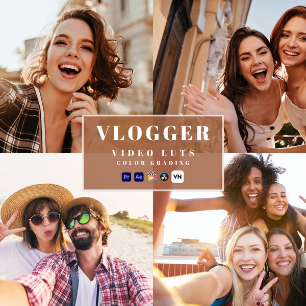 Vlogger Video LUTs Pack Color Grading | Video Filters, Color Filters, | Premier Pro, Final Cut Pro, DaVinci Resolve