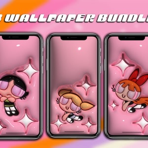 Powerpuff Girls Wallpaper, Trio Wallpapers, Matching Wallpapers, iPhone Backgrounds, Phone Wallpaper, Girly Wallpaper