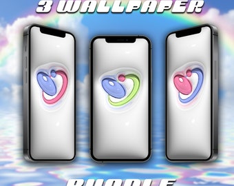 3D Planet Rings Wallpaper Bundle | Y2K Ring Phone Background | Cute Phone Wallpaper | Kawaii Wallpaper | Matching iPhone Wallpapers