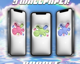 3D Blobs Wallpaper Bundle | Y2K Blob iPhone Background | Cute Phone Wallpaper | Kawaii Wallpaper | Matching iPhone Wallpapers Bundle