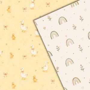Little Goose Nursery | 12 Seamless Watercolor Pattern Bundle | Baby Goose Digital Papers | Nursery Fabric Print | Commercial Use image 3