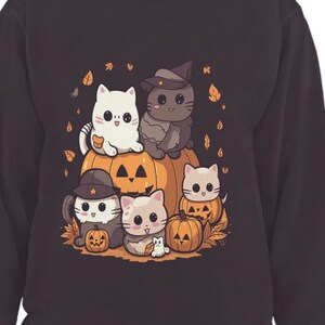 Halloween Sweatshirt,Cat Sweatshirt,Ghost Shirt,Halloween Sweater,Cool Halloween Cat Shirt,Cat Lover Tshirt, Cat Shirt