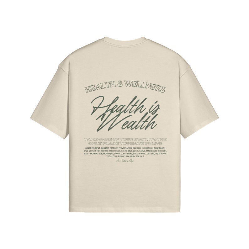 Camiseta "La salud es riqueza", 100 % algodón imagen 3