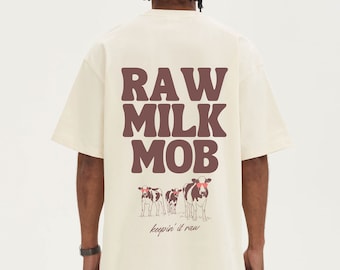 Camiseta de leche cruda, 100 % algodón, con estampado de vaca