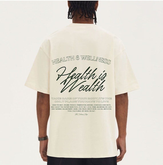 Health is Wealth T-Shirt, 100% Cotton T-Shirt