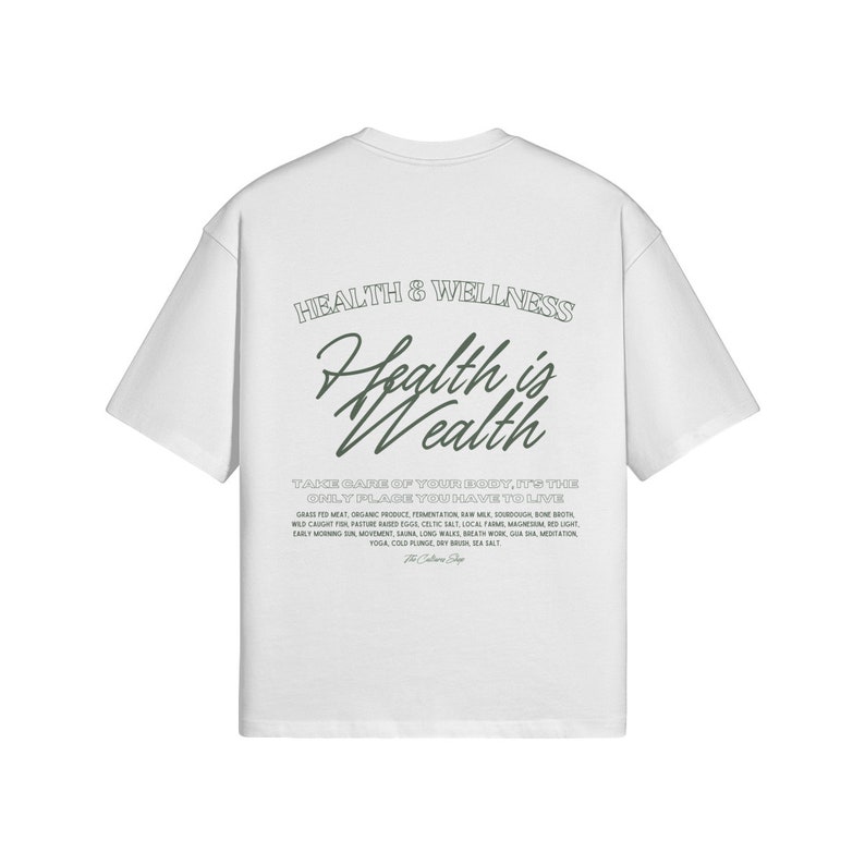 Camiseta "La salud es riqueza", 100 % algodón imagen 5