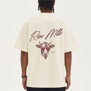 Raw Milk Shirt, 100% Cotton Shirt, Cow Graphic Tee