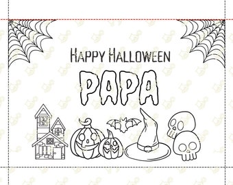 Halloween Greeting Card for Papa - Download, Print & Color
