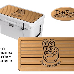 Personalized, YETI 65 qt (Tundra), Cooler Lid Covers, Peace and Wheelies, UT, Yeti Cooler Accessories