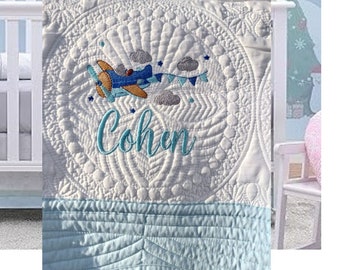 Embroidered Baby Quit Personalized Baby Blanket Quilt Custom baby blanket Custom baby quilt Monogram baby blanket  New baby gift Baby Gift