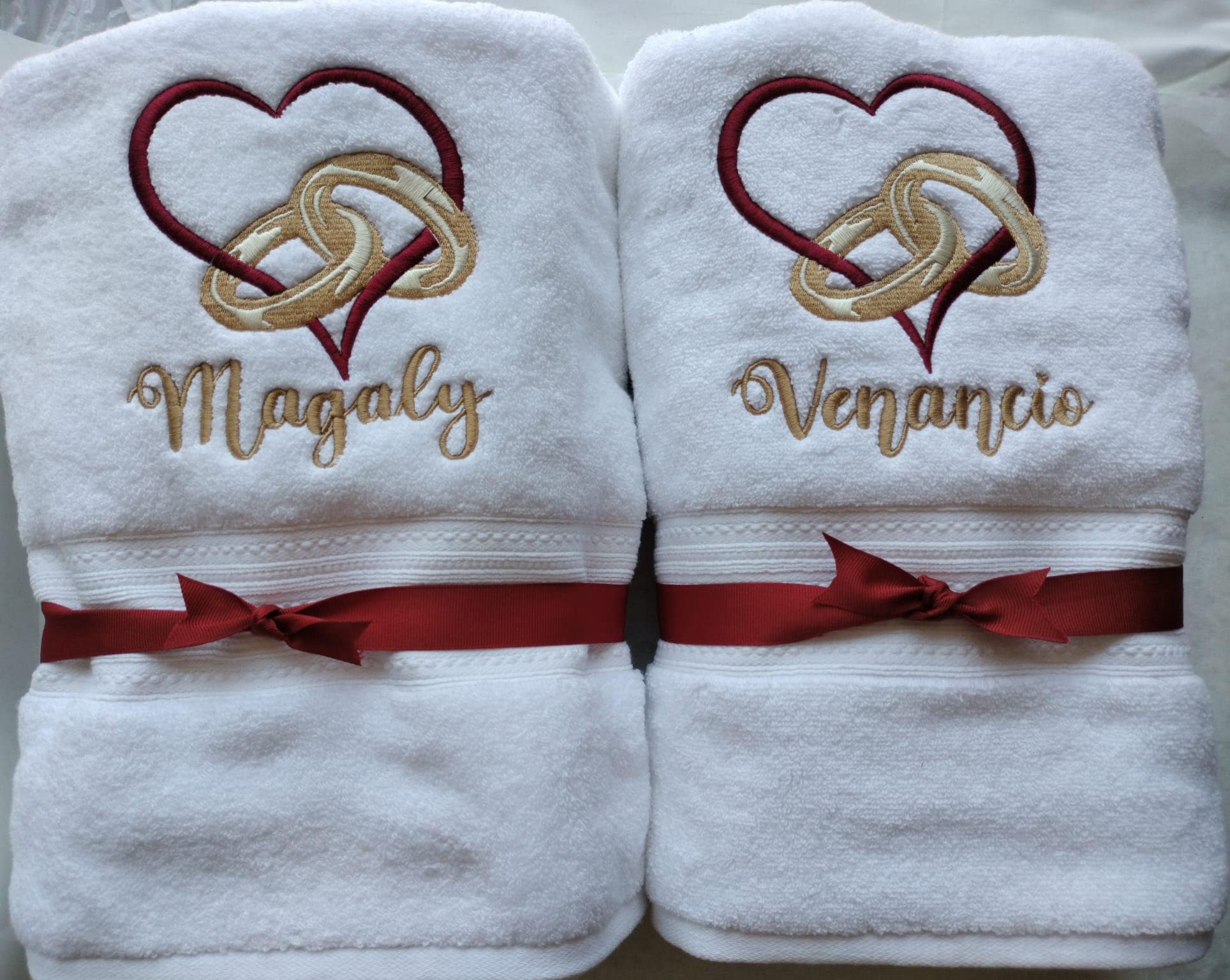 Wedding Gift, Wedding Towel Set, Marriage Towel, Monogrammed Towels,  Bridal shower gift, Embroidered Marriage Towel, Couple Towel Gift