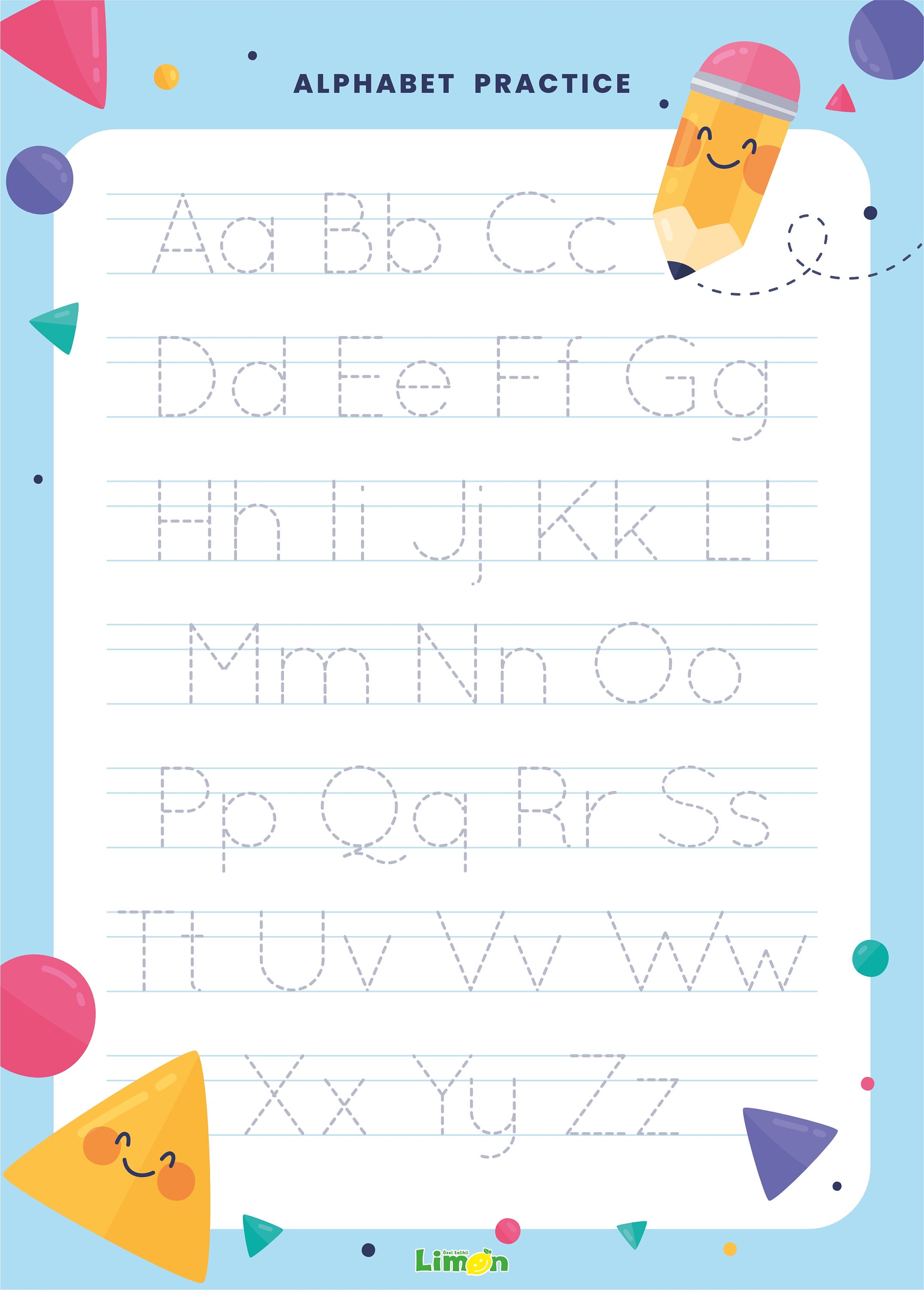 Alphabet & Number Tracing Sheet / ABC Tracing / Handwriting Practice