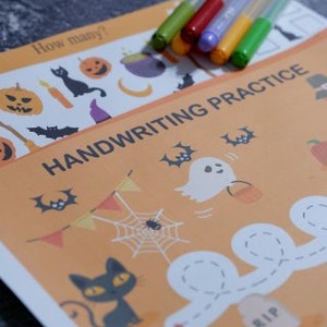 Paquet préscolaire d’Halloween, imprimable préscolaire d’Halloween, activités d’Halloween pour enfants, pages de coloriage d’Halloween, pack éducatif d’Halloween