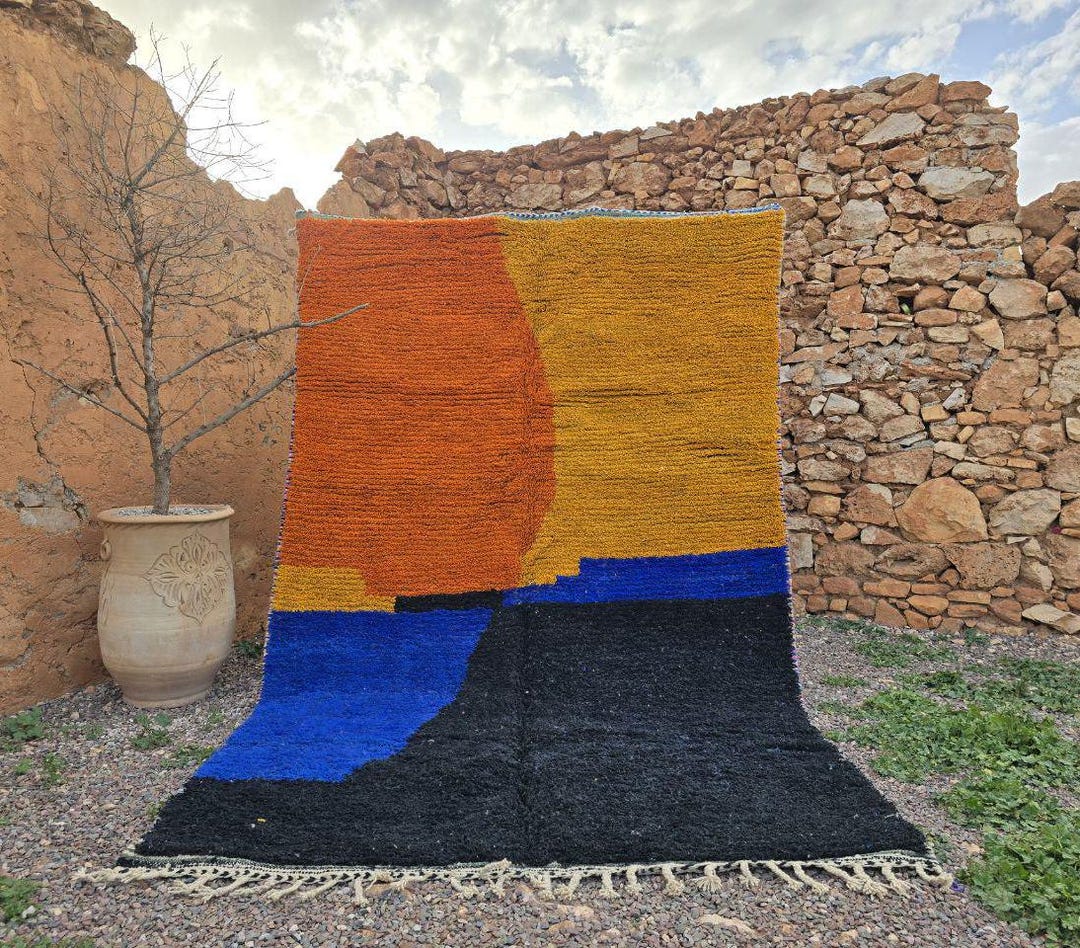 Beni Ourain Wool Rug-carpet for Living Room-handmade Carpet 5x7 ...