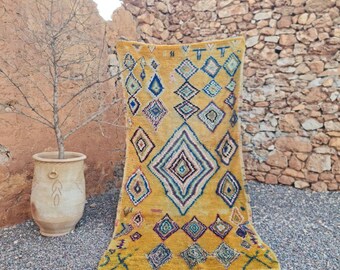Boujaad Wool Runner Handmade Runner- Handmade Vintage Runner-Living Room Decor-Vintage Moroccan Rug-Authentic Cozy Chic 133cmx 280cm/ 4x9ft