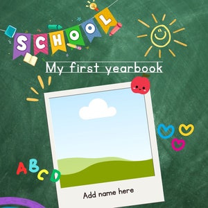 Digital School Memory book Canva Template Yearbook Design Back to school My first Yearbook Instant Download