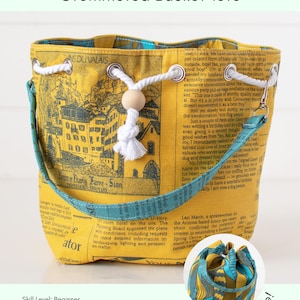Easy to Sew Bucket Tote Sewing Pattern, Printable PDF