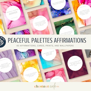 60+ Colorful Peaceful Affirmation Cards for Anxiety, for Mental Health, Self Care, Self Esteem Cards, Women Empowerment, Gift for Friend