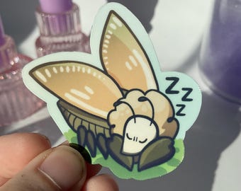 Sleepy Moth Vinyl Sticker