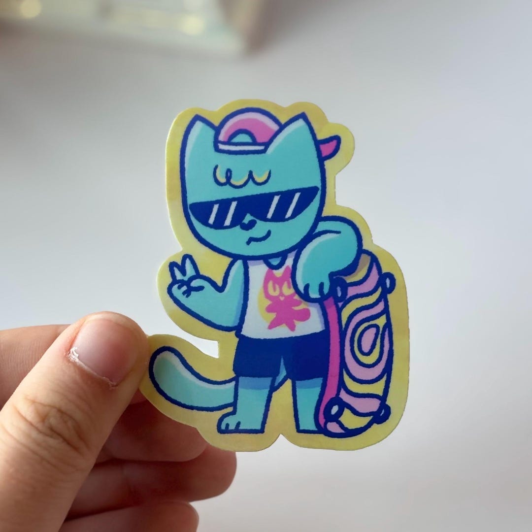 Kiloz R Kool Sticker Kool Kat Vinyl Sticker - Etsy