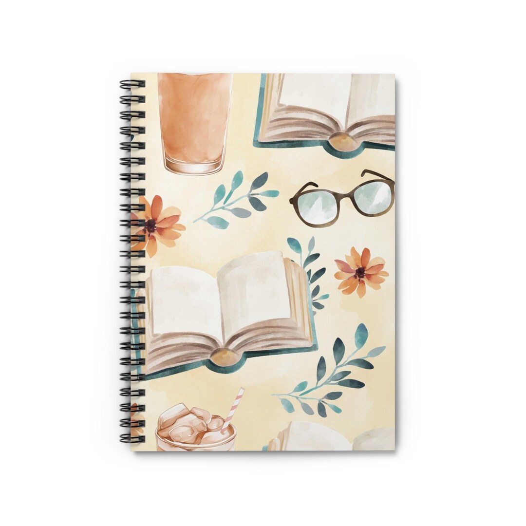 Cute Bookish Notebook - Ruled Line, Journal, Writing Pad, Stationery ...