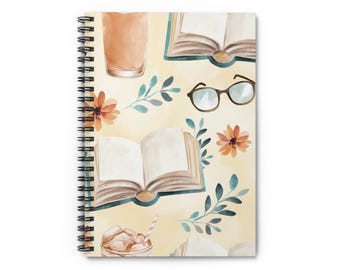 Cute Bookish Notebook - Ruled Line, Journal, Writing Pad, Stationery, Back to School, Note-Taking Essential