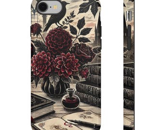 Phone Case, Book Lover Gift, Dark Academia Accessories, Gothic iPhone Cover, Strong Protective Shell, Gift For her, Book Club