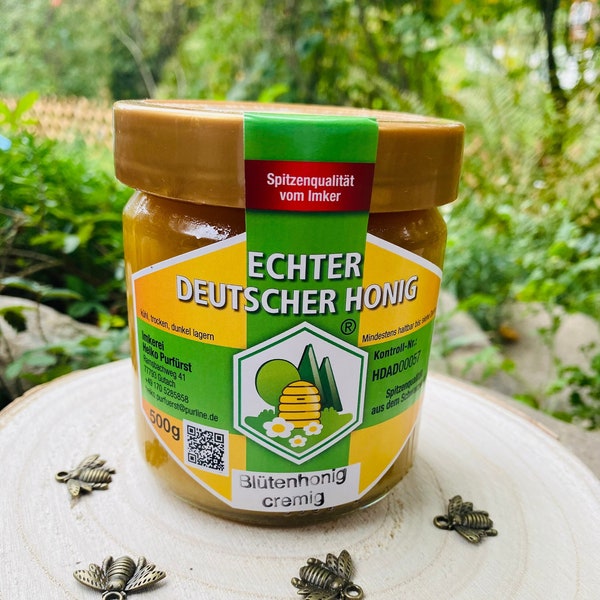 Deutscher Bienenhonig, Spitzenqualität aus dem Schwarzwald, direkt vom Imker, Waldhonig, Blütenhonig cremig,Sommertracht, 100% Naturbelassen