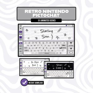 NINTENDO DS PictoChat Retro Animated Scenes | Overlay, Twitch, Youtube, Streaming | Ready to use | Digital Files
