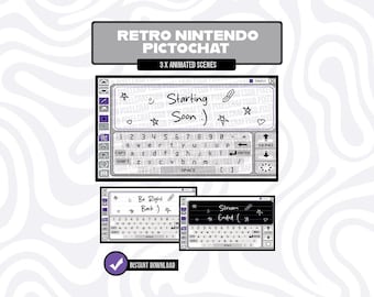 NINTENDO DS PictoChat Retro Animated Scenes | Overlay, Twitch, Youtube, Streaming | Ready to use | Digital Files