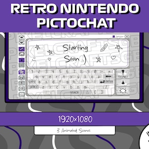 NINTENDO DS PictoChat Retro Animated Scenes | Overlay, Twitch, Youtube, Streaming | Ready to use | Digital Files