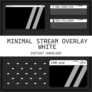Minimal Twitch Stream Overlay Package | White, Grey, Black, Simple, Clean, Minimalistic, Modern