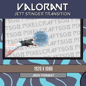 VALORANT Jett Smoke Stinger Scene Transition (with sound) OBS | Overlay, Twitch, Youtube, Streaming | Ready to use | Digital Files