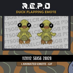 REPO Duck Flapping Animated Emote | R.E.P.O, Animated, Gaming, Twitch, Duck, Cute, Streaming, Funny Emotes | Ready to use | Digital Files
