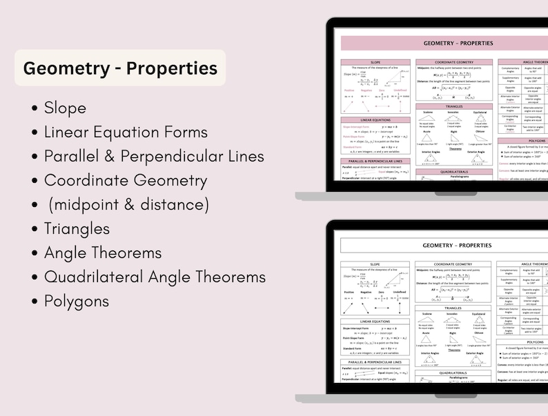 Geometry Cheat Sheet | 2D/3D Shapes, Angles & Analytical Geometry ...