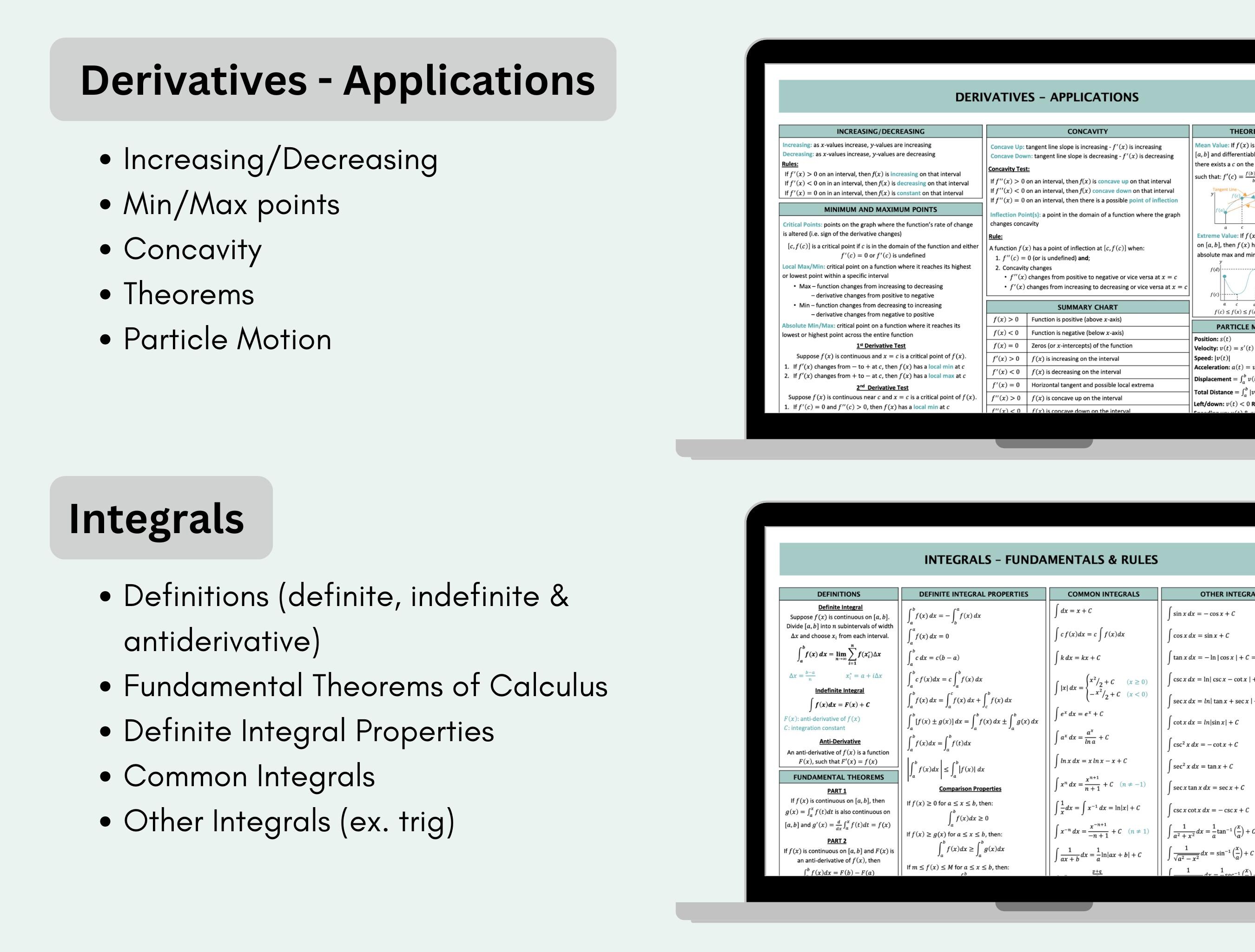 AP Calculus AB & BC Cheat Sheet (calc 1, Calc 2) | Calculus Study Guide ...